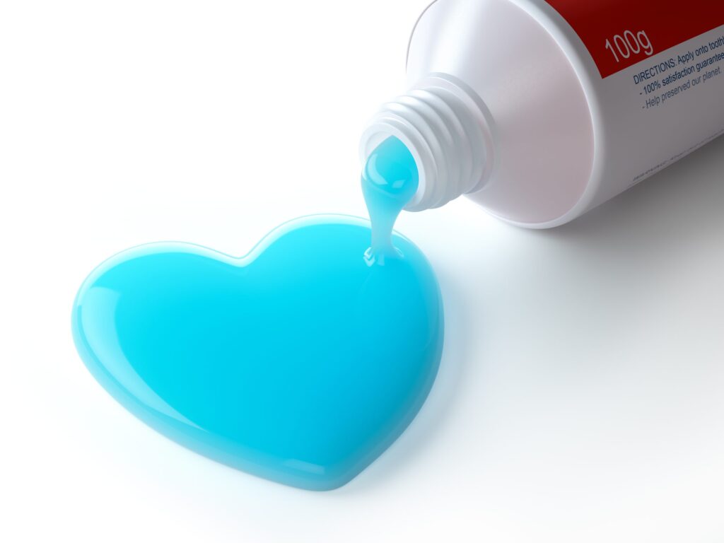 heart shaped colgate out of tube